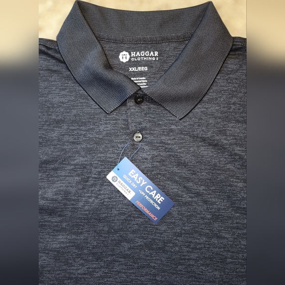 Haggar Men's Black/Dark Gray Polo Shirt XXL New with Tags - Picture 2 of 8